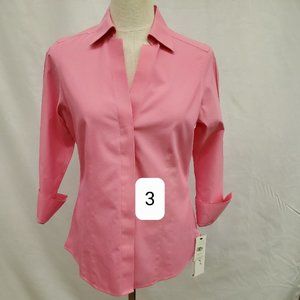 Foxcroft v-button front top pink size 6